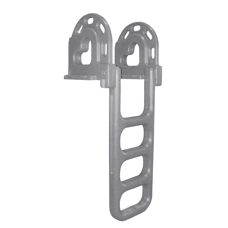 Dock Edge Flip-Up Polyethylene Roto Molded 4-Step Dock Ladder - Grey 2064-F